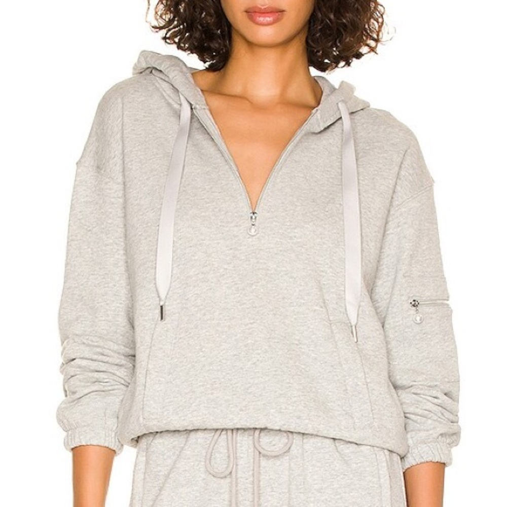 Generation Love Jackie Pearl Zipper Sweatshirt Heather Grey